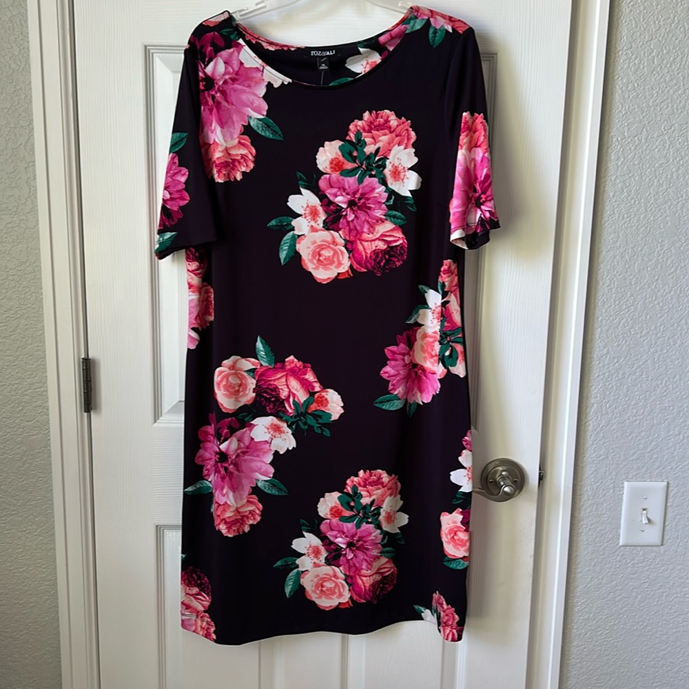 NWT Roz and Ali floral knit dress xl
